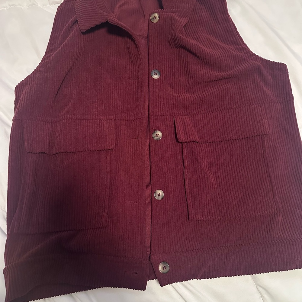 Burgundy Corduroy Vest